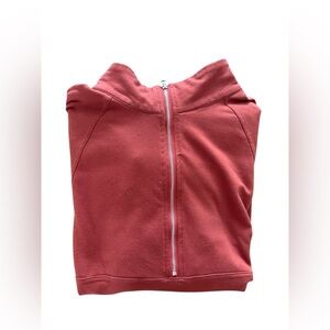 Cozy Burnt Orange Half Zip-Up Sweatshirt